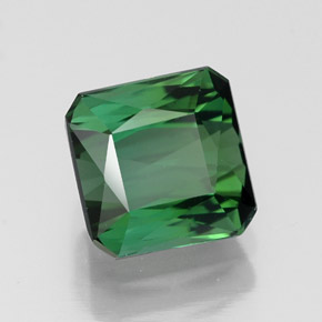 Turmalina verde natural de 1,84 ct, corte esmeralda, VVS