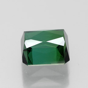 Turmalina verde natural de 1,84 ct, corte esmeralda, VVS