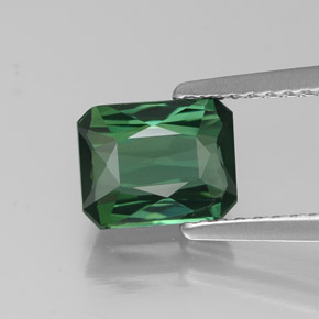 Turmalina verde natural de 1,40 ct, corte esmeralda, VVS