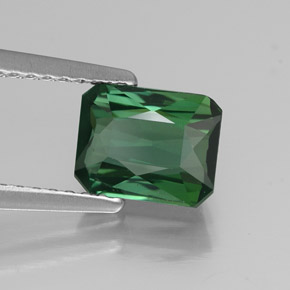 Turmalina verde natural de 1,40 ct, corte esmeralda, VVS