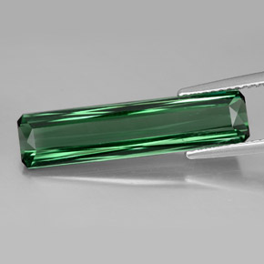 Turmalina verde natural de 5,50 ct, corte esmeralda, VVS-VS