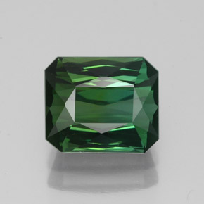 Turmalina verde natural de 1,79 ct, corte esmeralda, VVS-VS