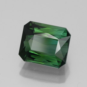 Turmalina verde natural de 1,79 ct, corte esmeralda, VVS-VS