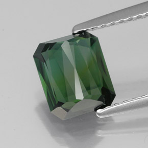 Turmalina verde natural de 1,79 ct, corte esmeralda, VVS-VS