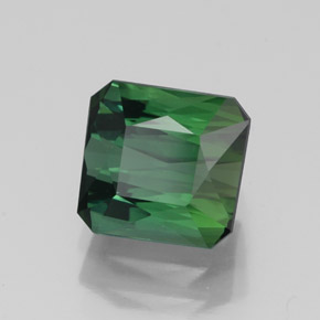 Turmalina verde natural de 1,89 ct, corte esmeralda, VVS-VS