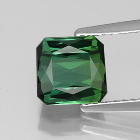 Turmalina verde natural de 1,76 ct, corte esmeralda, VVS-VS