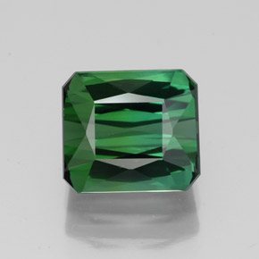 Turmalina verde natural de 2,51 ct, corte esmeralda, VVS
