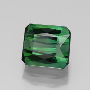 Turmalina verde natural de 2,51 ct, corte esmeralda, VVS