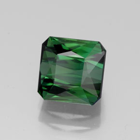 Turmalina verde natural de 2,50 ct, corte esmeralda, VVS