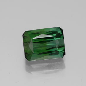 Turmalina verde natural de 1,73 ct, corte esmeralda, VS