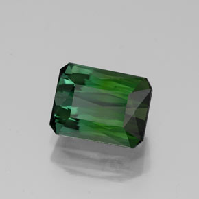 Turmalina verde natural de 1,73 ct, corte esmeralda, VS
