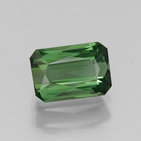 Turmalina verde natural de 1,00 ct, corte esmeralda, VVS-VS