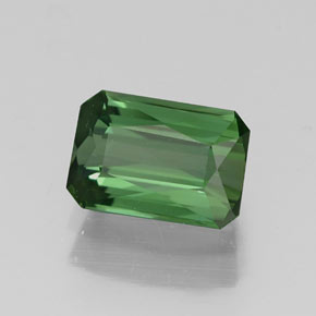 Turmalina verde natural de 1,00 ct, corte esmeralda, VVS-VS