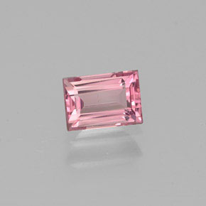 Turmalina rosa natural de 0,42 ct, baguette, VVS