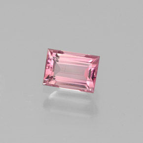 Turmalina rosa natural de 0,42 ct, baguette, VVS