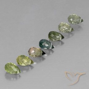 Gemas de Turmalina Multicolor natural de 3.11 ct, Corte Briolette, VS