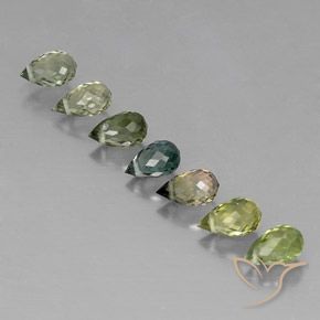 Gemas de Turmalina Multicolor natural de 3.11 ct, Corte Briolette, VS