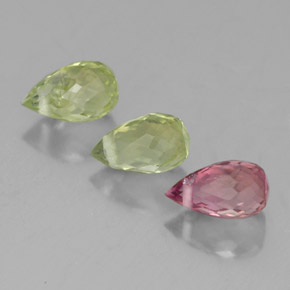 Gemas de turmalina multicolor natural de  ct, briolette, VS