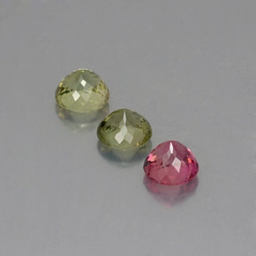 Gemas de turmalina multicolor natural de  ct, corte redondo, VVS-VS