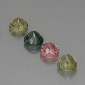 Gemas de turmalina multicolor natural de  ct, corte redondo, VVS-VS