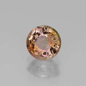 Turmalina multicolor natural de 0,60 ct, corte redondo, VVS-VS