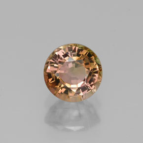 Turmalina multicolor natural de 0,60 ct, corte redondo, VVS-VS