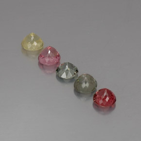 Gemas de turmalina multicolor natural de  ct, corte redondo, VVS