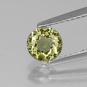 Turmalina verde natural de 0,65 ct, corte redondo, VVS-VS
