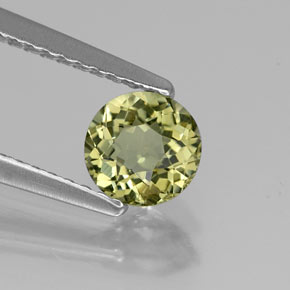 Turmalina verde natural de 0,65 ct, corte redondo, VVS-VS