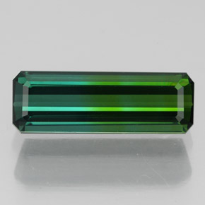 Turmalina verde natural de 3,21 ct, corte esmeralda, VVS
