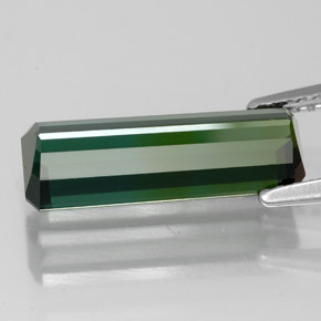 Turmalina verde natural de 3,21 ct, corte esmeralda, VVS