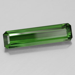Turmalina verde natural de 3,19 ct, corte esmeralda, VVS