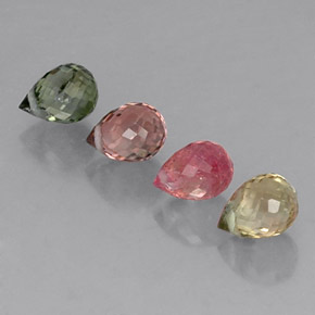 Gemas de turmalina multicolor natural de  ct, briolette, VS