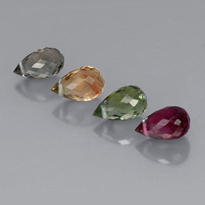 Gemas de turmalina multicolor natural de  ct, briolette, VS