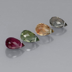Gemas de turmalina multicolor natural de  ct, briolette, VS
