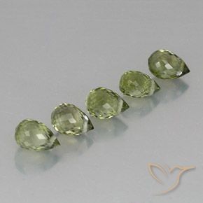 Gemas de Turmalina Verde salvia natural de 2.57 ct, Corte Briolette, VS