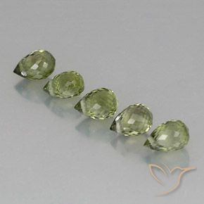 Gemas de Turmalina Verde salvia natural de 2.57 ct, Corte Briolette, VS