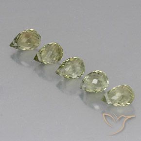 Gemas de Turmalina Verde salvia natural de 2.48 ct, Corte Briolette, VS