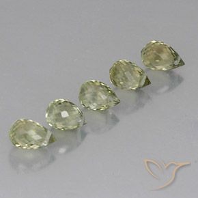 Gemas de Turmalina Verde salvia natural de 2.48 ct, Corte Briolette, VS