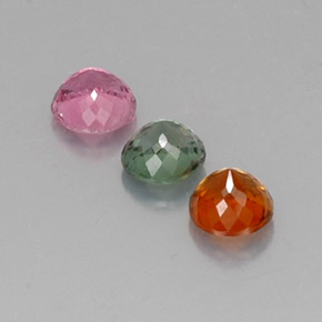 Gemas de turmalina multicolor natural de  ct, corte redondo, VVS-VS