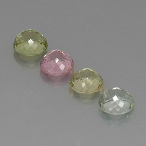 Gemas de turmalina multicolor natural de  ct, corte redondo, VVS-VS