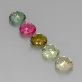 Gemas de turmalina multicolor natural de  ct, corte redondo, VVS-VS