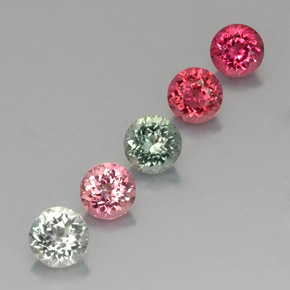 Gemas de turmalina multicolor natural de  ct, corte redondo, VVS-VS