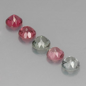 Gemas de turmalina multicolor natural de  ct, corte redondo, VVS-VS