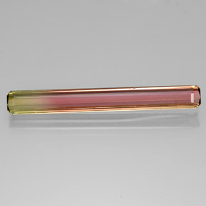Turmalina bicolor natural de 5,14 ct, corte esmeralda, VS