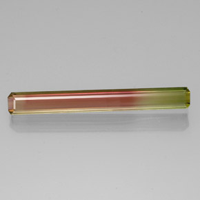 Turmalina bicolor natural de 6,88 ct, corte esmeralda, VVS-VS