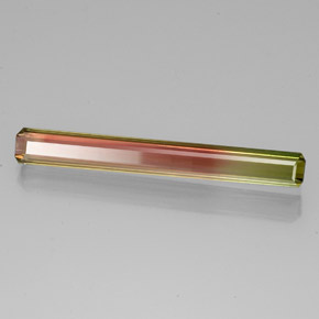 Turmalina bicolor natural de 6,88 ct, corte esmeralda, VVS-VS