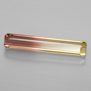 Turmalina bicolor natural de 4,12 ct, corte esmeralda, VS