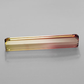 Turmalina bicolor natural de 4,12 ct, corte esmeralda, VS