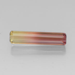 Turmalina bicolor natural de 4,32 ct, corte esmeralda, VVS